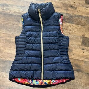 Lilly Pulitzer Navy Vest with Vibrant Accents